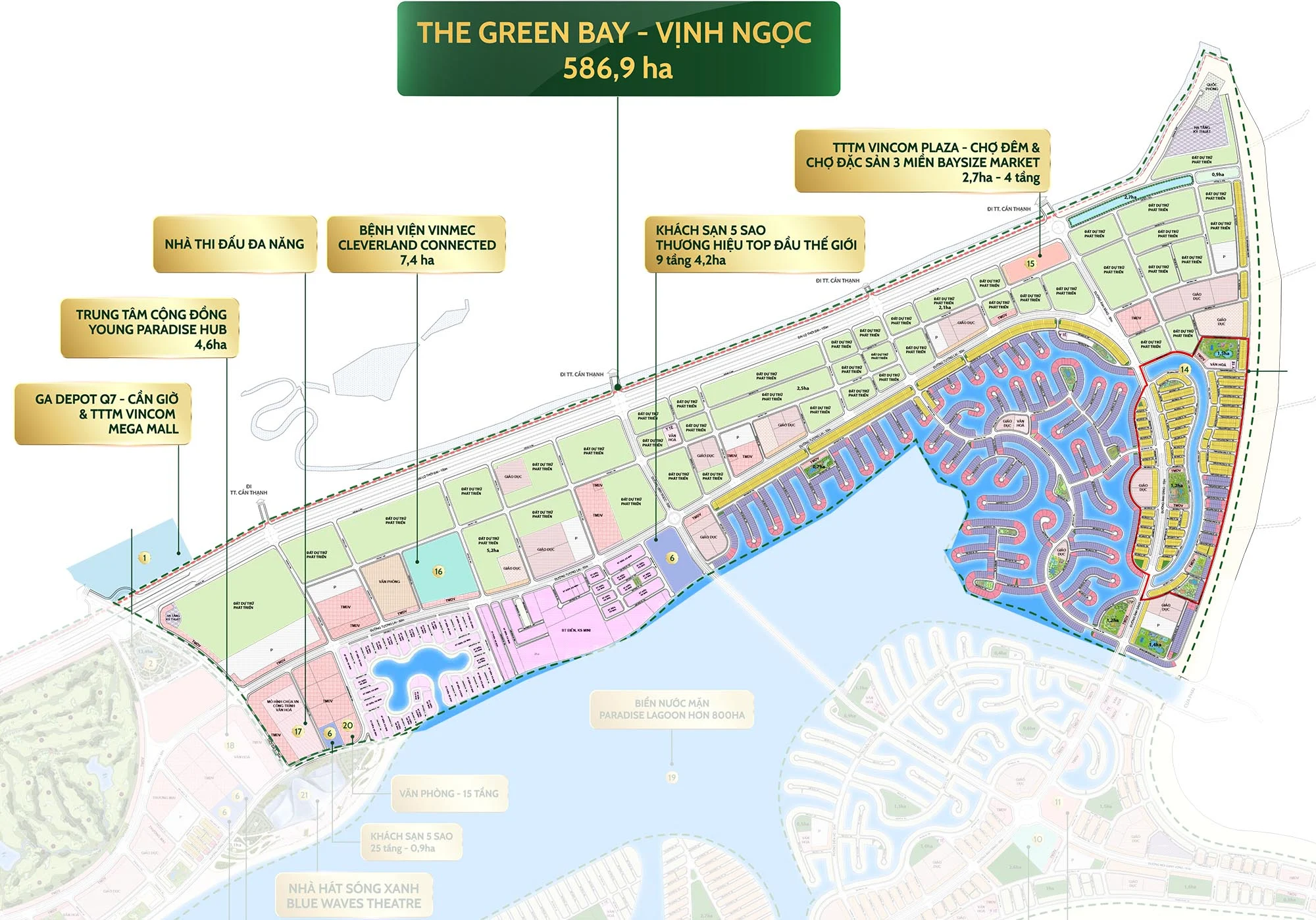 Mặt bằng phân khu Vịnh Ngọc The Green Bay