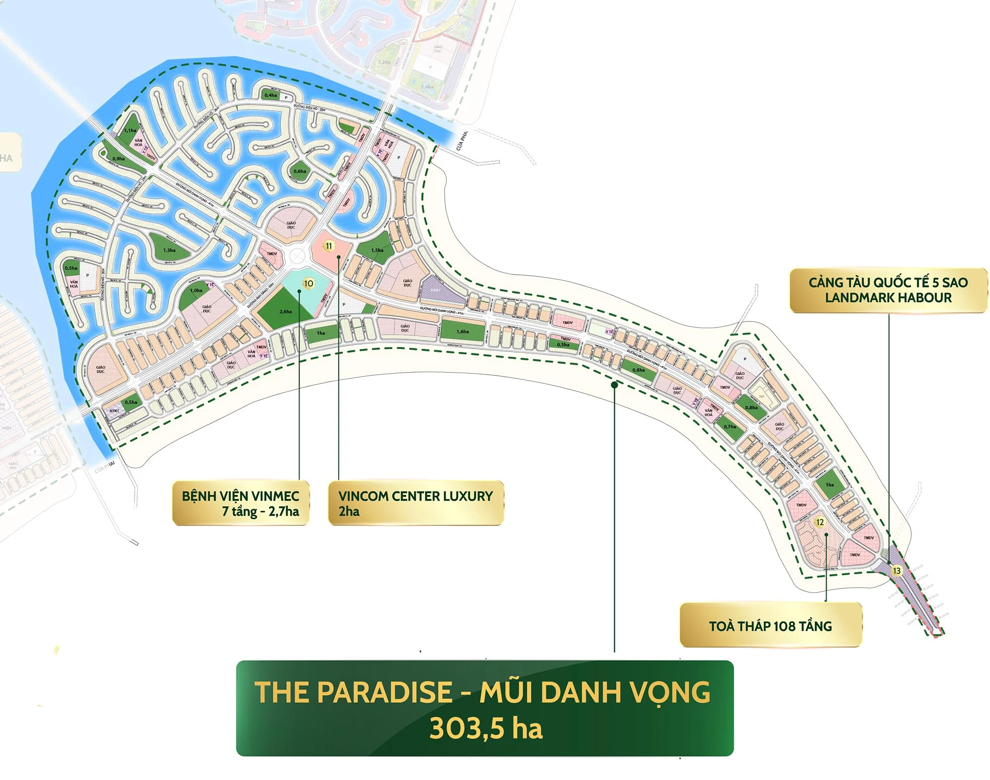 Mặt bằng phân khu Mũi Danh Vọng The Paradise